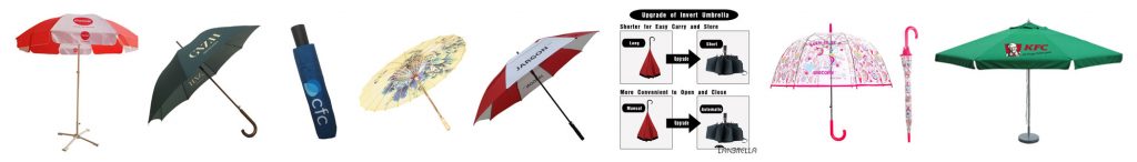Was sind die verschiedenen Arten von Regenschirmen
